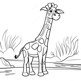 Melman Giraffen I Aksjon Fargeleggingsark 70864-58574