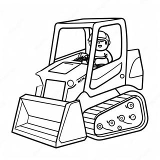 Sot Skid Steer Med Tegneserieansikt Fargeleggingsark 7105-5783