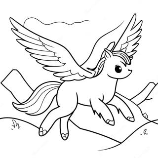 Majestetisk Hippogriff Flygende Over Fjell Fargeleggingsark 71424-59026