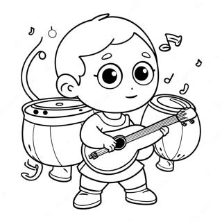 Juni Fra Little Einsteins Som Leker Med Musikkinstrumenter Fargeleggingsark 72835-60137