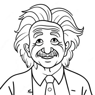 Morsom Albert Einstein Med Villt Har Fargeleggingsark 72975-60261