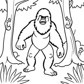 Snikende Sasquatch I Skogen Fargeleggingsark 73135-60381