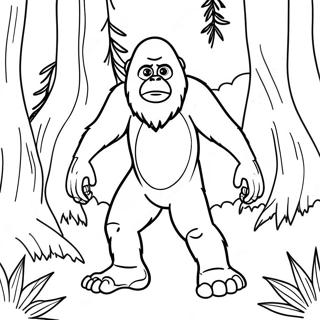 Snikende Sasquatch I Skogen Fargeleggingsark 73135-60384