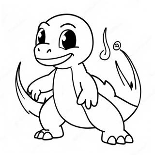 Charmander Som Utvikler Seg Til Charmeleon Fargeleggingsark 74296-61306