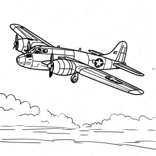 Vintage B 17 Bomber I Flukt Fargeleggingsark 74396-61381