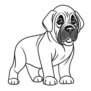 Lekende Engelsk Mastiff Valp Fargeleggingsark 74596-61535