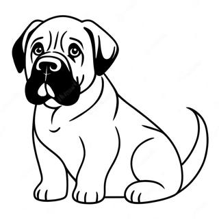 Lekende Engelsk Mastiff Valp Fargeleggingsark 74596-61536