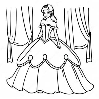 Elegant Prinsesse Ballgown Fargeleggingsark 7515-6109