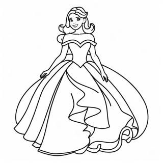 Elegant Prinsesse Ballgown Fargeleggingsark 7515-6111