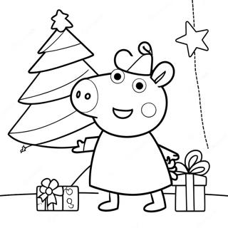 Peppa Gris Jul Fargeleggingsark