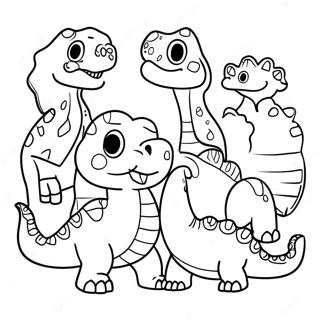 Fargerik Dinosaur Familie Fargeleggingsark 8967-7329