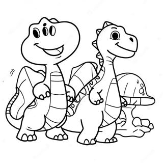 Fargerik Dinosaur Familie Fargeleggingsark 8967-7330