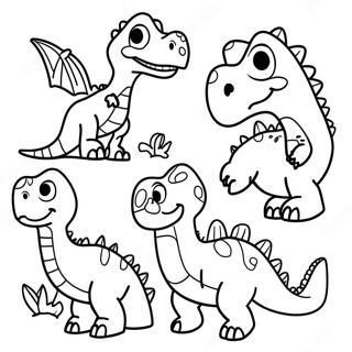 Fargerik Dinosaur Familie Fargeleggingsark 8967-7331