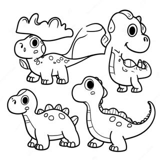 Fargerik Dinosaur Familie Fargeleggingsark 8967-7332