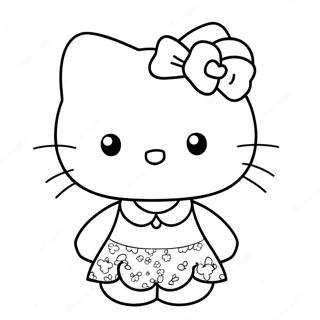 Hello Kitty I En Sot Kjole Fargeleggingsark 9217-7529