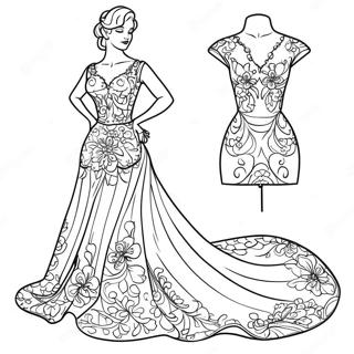 Elegant Coquette Med Blomsterkjole Fargeleggingsark 9767 8040